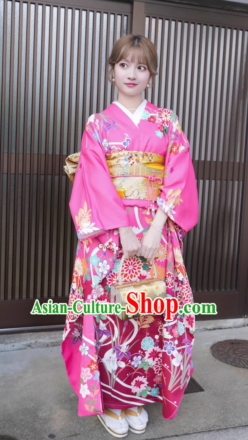 Japanese Traditional Kimono Ceremony Formal Dress Large Shocksleeves Costume