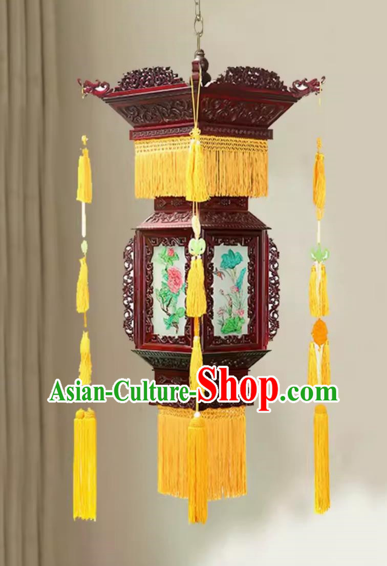 110cm Forbidden City Antique Fully Carved Chinese Style Solid Wood Palace Lantern Palace Temple Film And Television City Classical Chinese Style Courtyard Chandelier