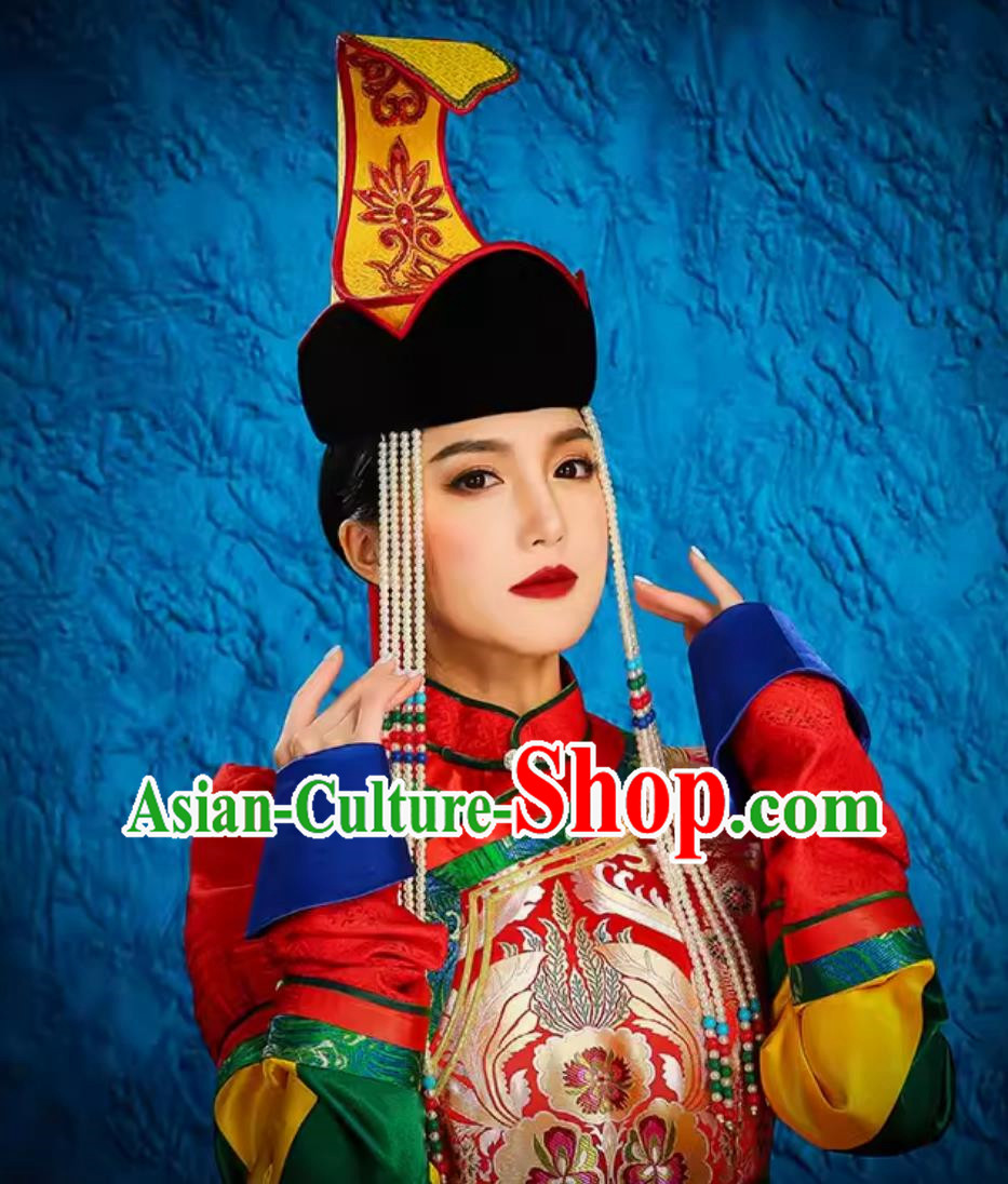 Mongolian Millinery Ethnic Minority Exotic Bridal Headwear Wedding Stage Performance