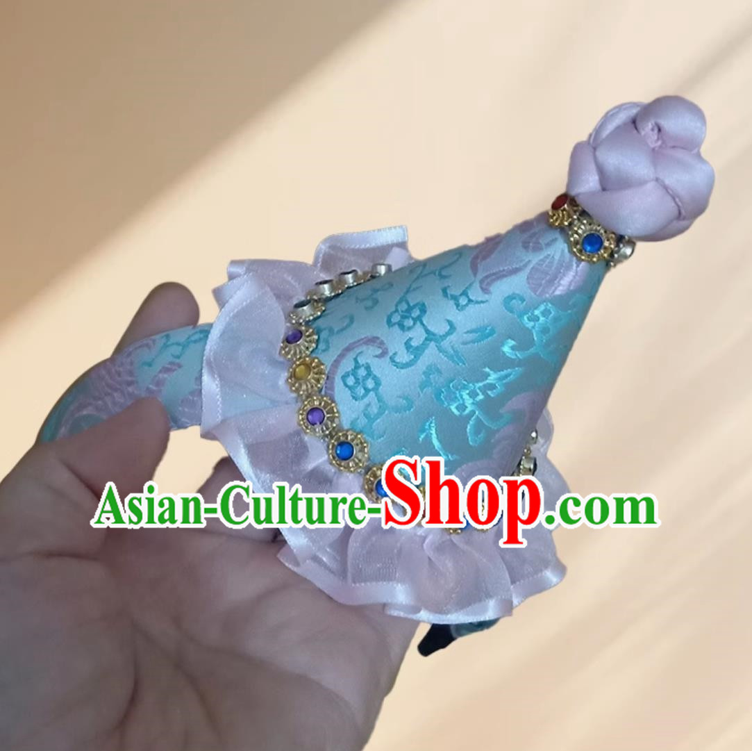 Light Blue Mongolian Children Hairbands And Hairpins Ethnic Minority Accessories