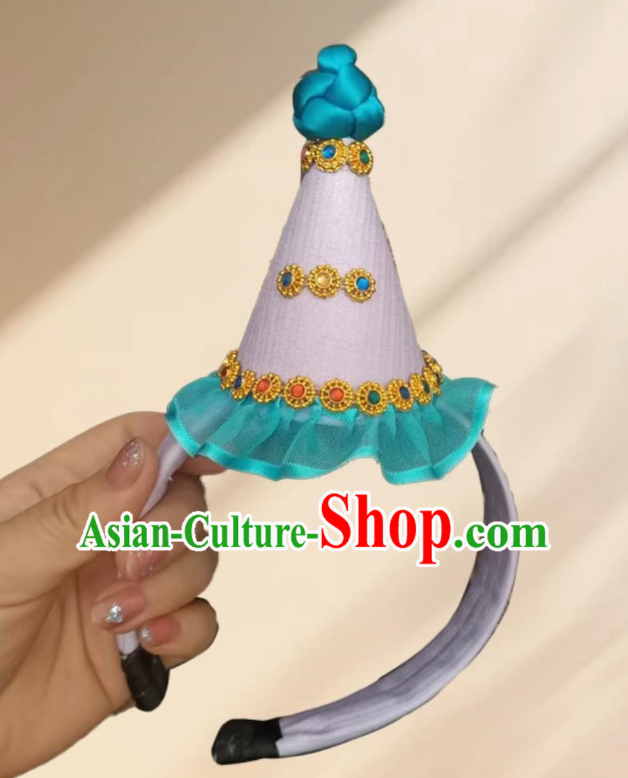 Blue And White Mongolian Children Hairbands And Hairpins Ethnic Minority Accessories