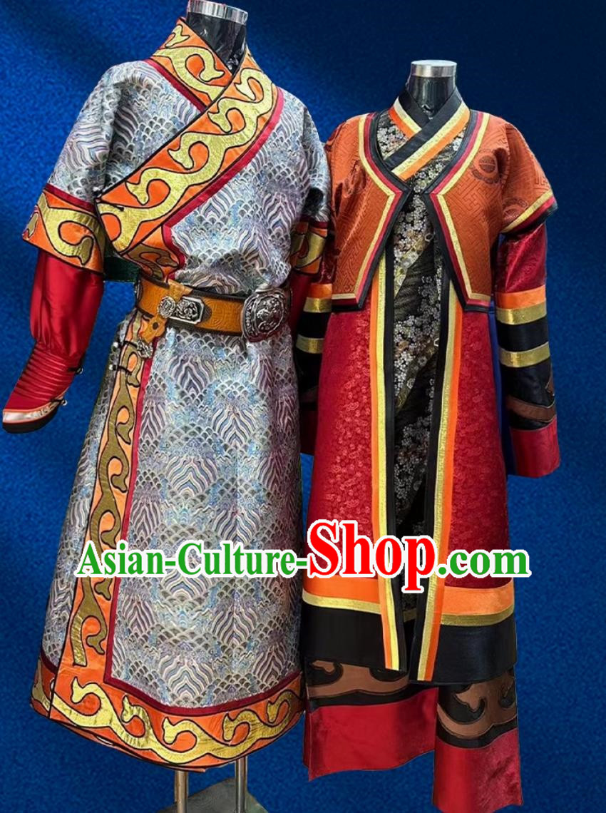 Couple Mongolian Robes Photo Shoot Ethnic Characteristics Performance Costumes Wedding Groom And Bride Clothing