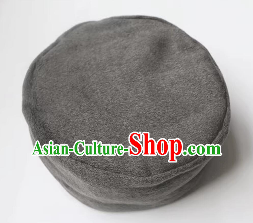 Top Monk Hat Chinese Buddhism Winter Headwear Gray Buddhist Thermal Hat