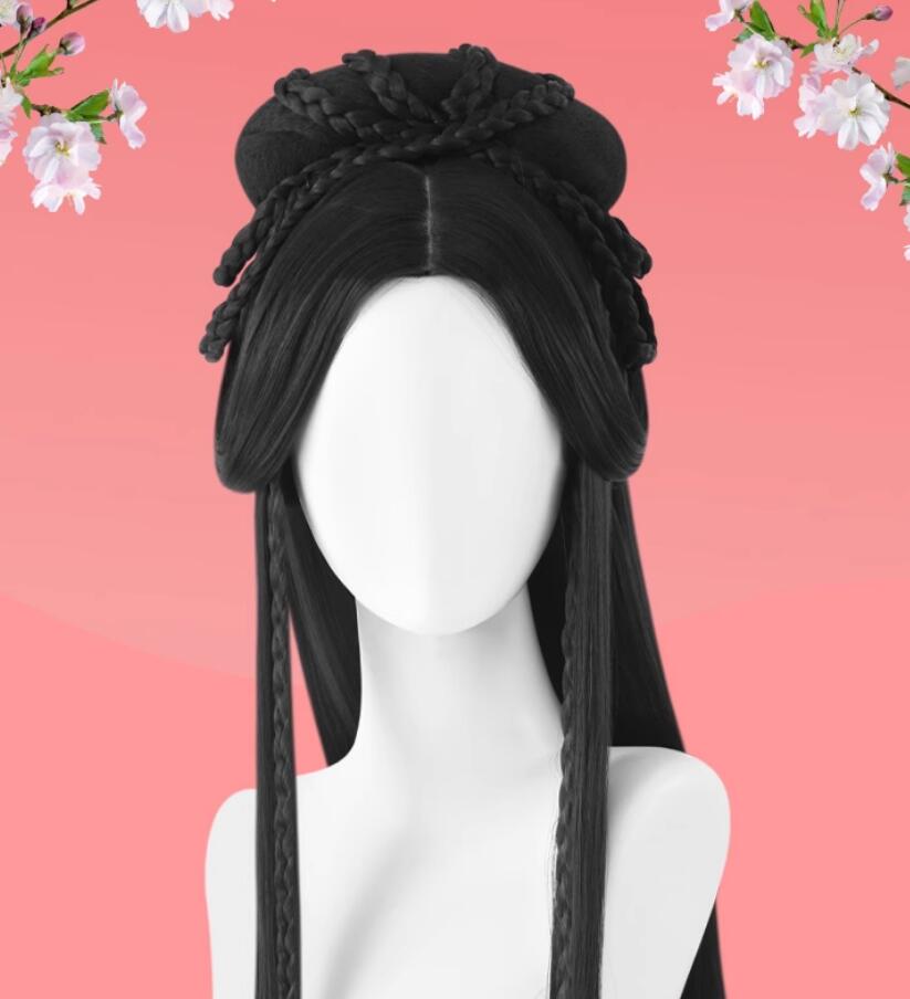 Traditional Chinese Hanfu Headdress Ancient Fairy Wig Handmade Jin Dynasty Princess Wig